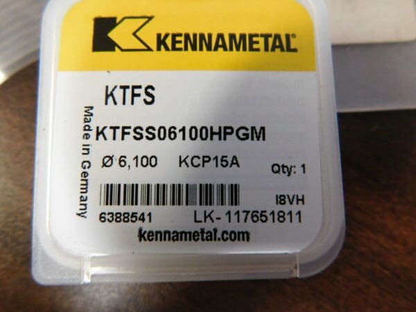 Kennametal KTFS 6.1mm Diam Grade KCP15A 143° Replaceable Drill Tip 6388541