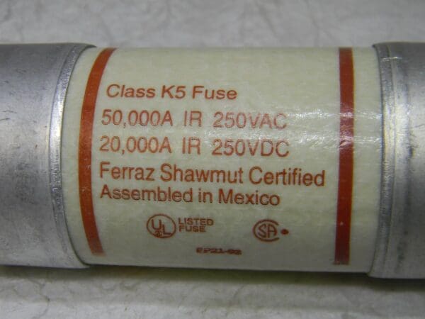 Ferraz Shawmut One Time Fuse 250V 350A Class K5 Fast Acting 53mm x 219mm OT350