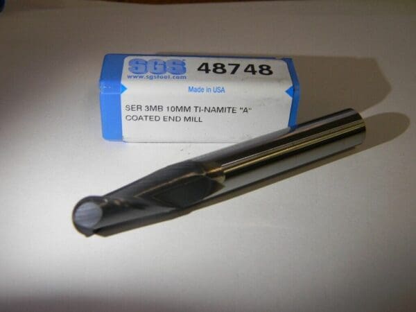 SGS Ball End Mill 10mm x 22mm x 75mm TiAlN Carbide 2FL #48748