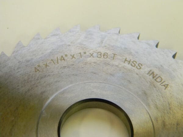 Interstate HSS Side Chip Saw 4” Dia 36 Teeth 1/4” Thick 1” Arbor Hole 03144169