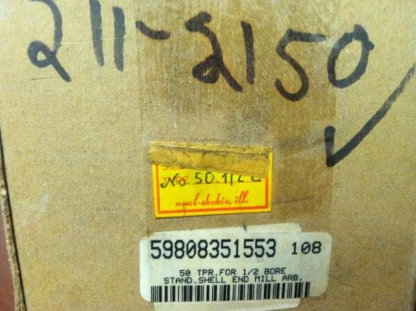 Neal Skokie NMTB50 Shell End Mill Arbor for 1/2" Bore 211-2150