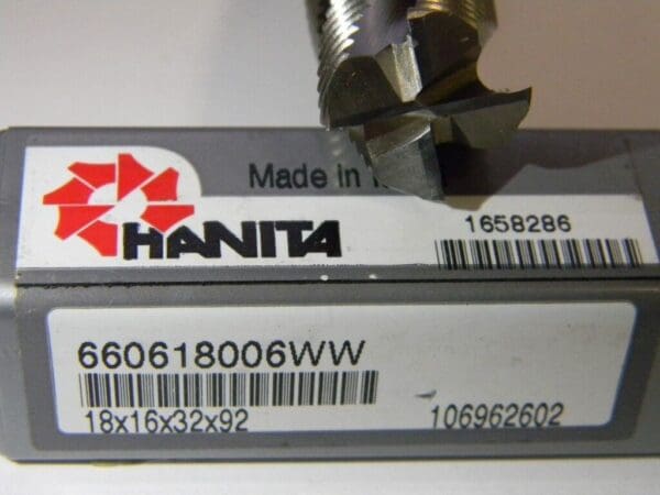 Hanita 18mm Diam, Fine Pitch, 32mm LOC, 4 Flute Cobalt Roughing Square End Mill