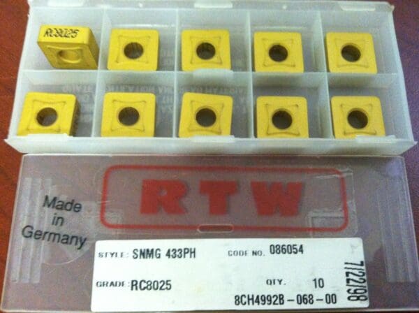 RTW Indexable Carbide Turning Inserts SNMG 433PH RC8025 QTY 10 086054