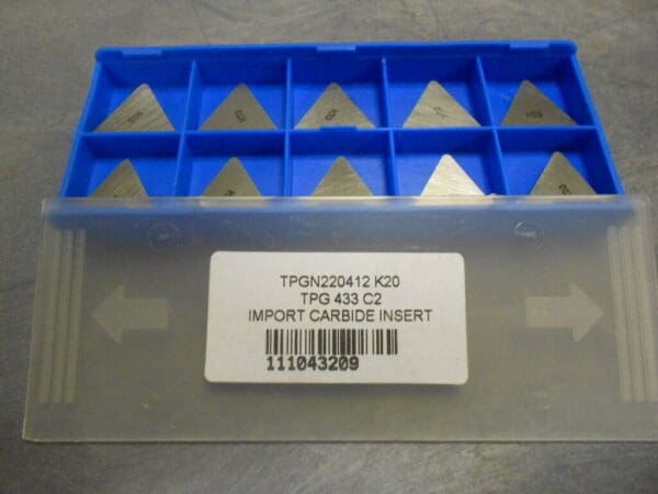 Precision Carbide Inserts TPG433 Grade K20/C2 Qty. 10 #111043209