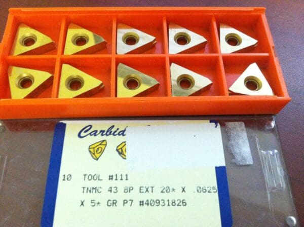 Carbide Grinding Index Carbide Grooving Inserts TNMC438P Ext P7 QTY 10 40931826