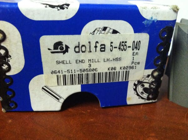 Dolfa Helix Shell End Mill 3" x 1-1/4" x 1-3/4" 12F HSS LH 20° #5-455-040