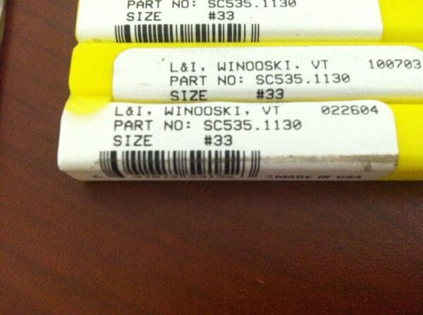 Made in USA #SC535.1130 #33 0.1130" x 7/8" x 2-5/8" 4F HSS Chucking Reamers