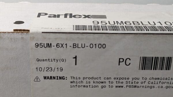 Parker Flexible Polyurethane Blue Tubing 6mm OD X 100 Ft Long 95UM-6x1-BLU-0100