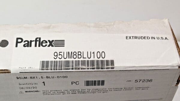 Parker Flexible Polyurethane Blue Tubing 8mm OD X 100 Ft Long 95UM-8x1.5-BLU-010