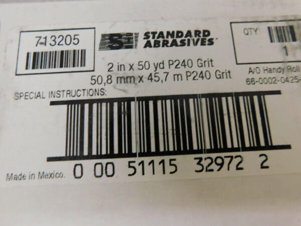 Tru-Maxx Aluminum Oxide Shop Roll 2" x 50 Yd 240 Grit 41904798