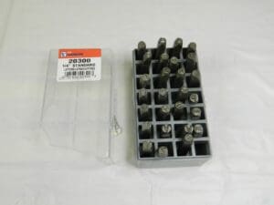 C.H. HANSON 27 Piece, 1/4″ Character Steel Stamp Set DAMAGED CASE 20300