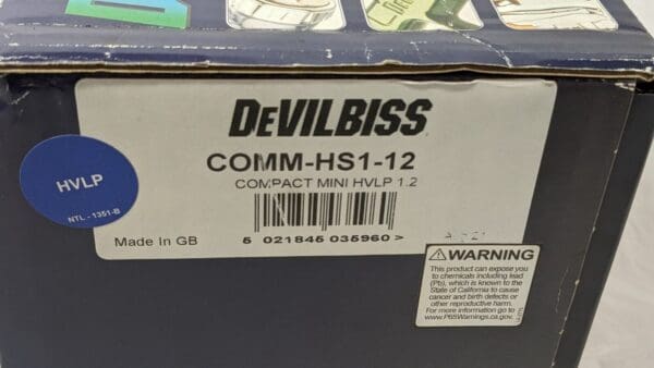 DEVILBISS Compact Mini Spray Gun HVLP 1.2 mm Fluid Nozzle COMM-HS1-12