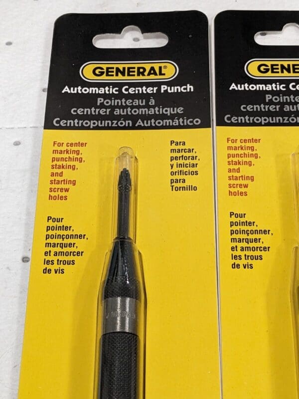 GENERAL Automatic Center Punch: 1/2" 5" OAL, Aluminum Qty 3 #79