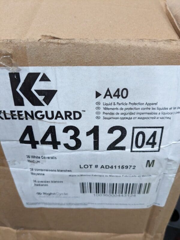 KLEENGUARD Disposable Coveralls: Liquid & Splash, Sz M Qty 25 44312