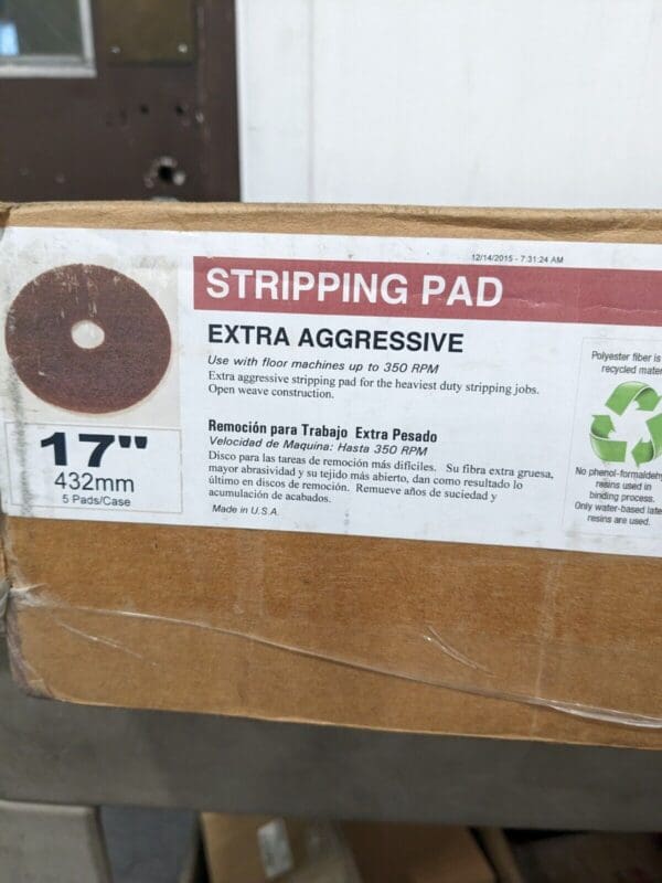 PRO SOURCE Maroon Extra HD Floor Stripping Pads: 17" Diameter Qty 5 PS-430517