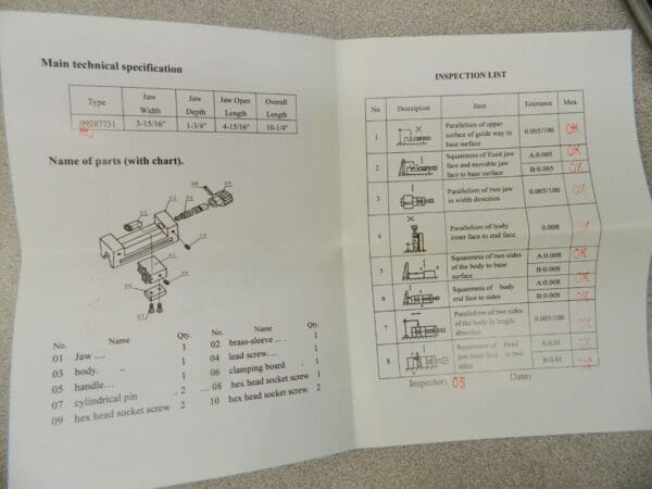 Interstate Toolmaker's Vise 3-15/16" Width 4-15/16" Opening 09287731