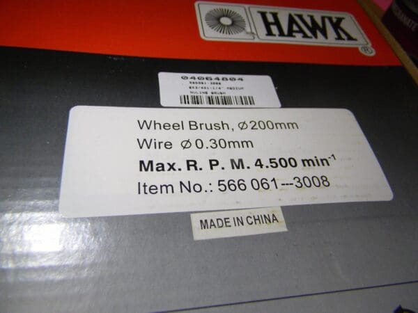 Hawk 8" x 3/4" x 1-1/4" Bench Brass Coated Steel Wheel Brush S04064804