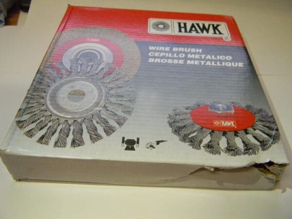 Hawk 8" x 3/4" x 1-1/4" Bench Brass Coated Steel Wheel Brush S04064804