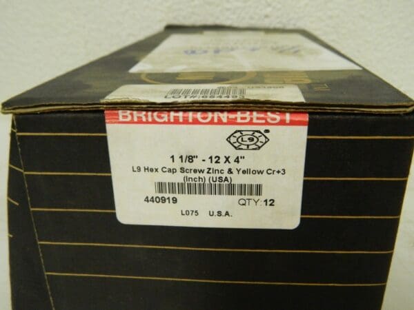 Brighton Best Hex Head Cap Screw 2 Pack L9 1-1/8"-12 x 4" 440919