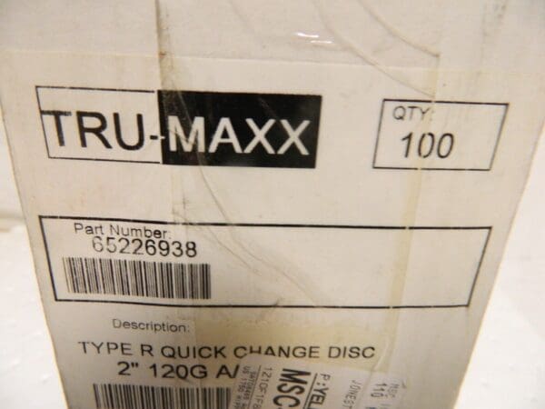 Tru-Maxx 2″ 120 Grit Aluminum Oxide Quick Change Disc approx 100 ct. 65226938