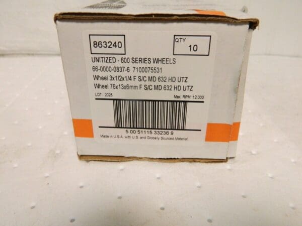 Standard Abrasives 3" x 1/2" x 1/4 Silicon Carbide Deburring Wheel Qty 10 863240