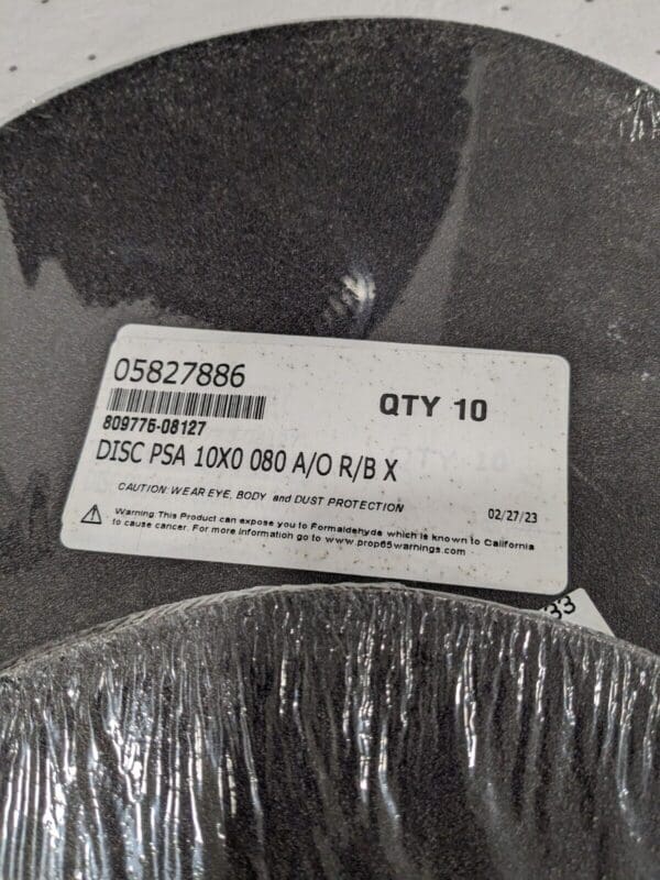 PSA Disc: 10" Disc Dia, 80 Grit, Aluminum Oxide Qty 20 809775-08127