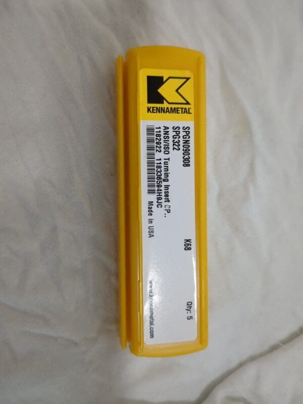 KENNAMETAL Turning Inserts 5pcs : SPG322 K68, Carbide 1182922