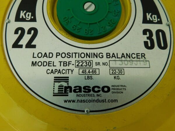 Nasco Tool Balancer 66 Lb Load Cap 60" Travel Distance TBF-2230