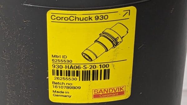 Sandvik Coromant CoroChuck 930 Hydraulic Tool Holder 930-HA06-S-20-100 26255530