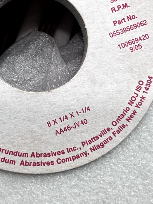 Carborundum 8" x 1/4" x 1-1/4" Grinding Wheels QTY 6 AA46-JV40