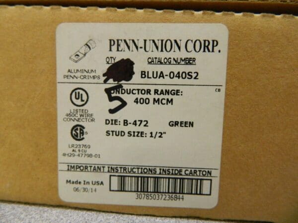 Penn Union Compression Lugs 5 Pack BLUA-040S2