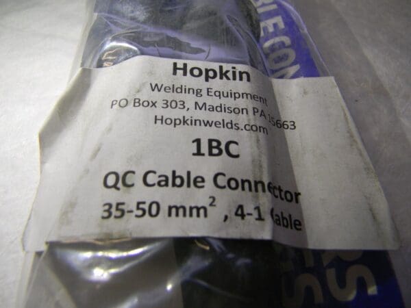 Hopkin Welding Complete Welding Cable Connector Cable Size 4, 2, 1 #1BCHOPKINS