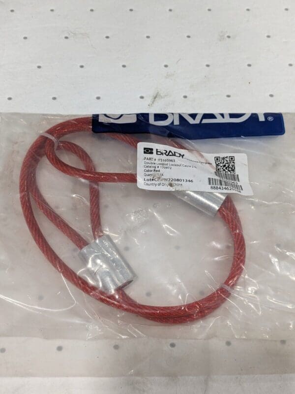 Brady Double Looped Lockout Cable 2 Ft., Red Y5105963