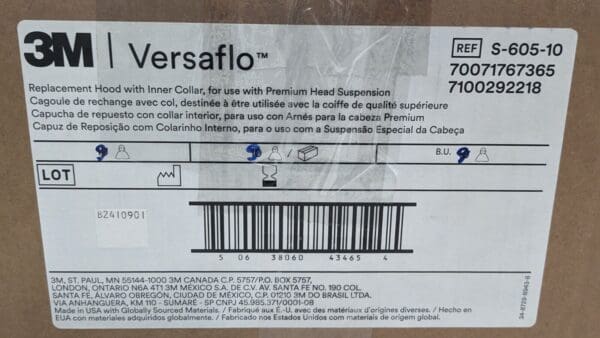 9 PACK 3M Versaflo Replacement Hood w/Inner Collar S-605-10 7100292218