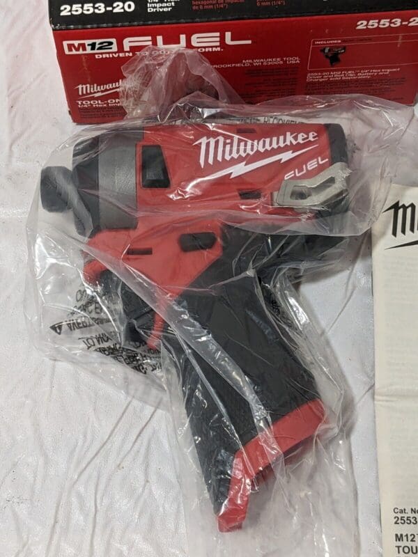 Milwaukee Cordless Impact Driver: 12V, 1/4″ Drive, 3,300 RPM 2553-20 TOOL ONLY