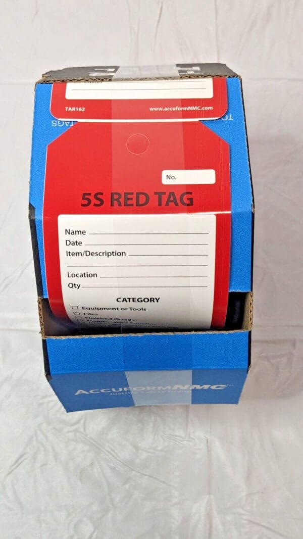 AccuformNMC Quality Control 5S Red Tags 6.25"L X 3"W Roll of 100 TAR162