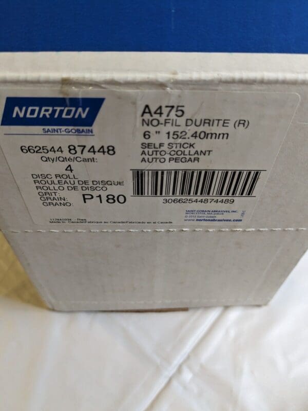 NORTON PSA Disc: 6″ Disc Dia, 180 Grit, Silicon Carbide Qty 4 Rolls 66254487448