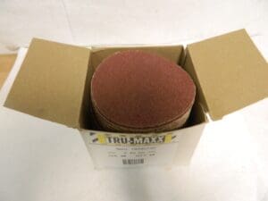 Tru-Maxx 5″ Diam 36 Grit Aluminum Oxide Adhesive PSA Disc Qty 50 78280740