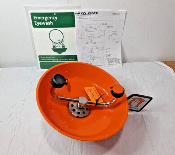 PRO-SAFE Eyewash Station Plastic Bowl Wall Mount PSG1814P