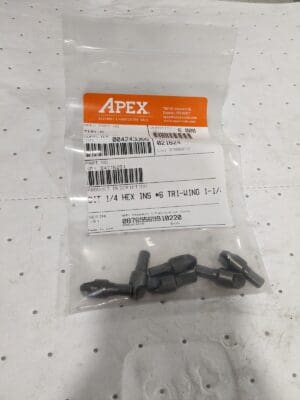 APEX Screwdriver Insert Bit: #6 Point 1" OAL Qty 6 TWD-6