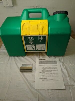 HAWS Portable Eye Wash Station: Gravity Fed, Capacity: 9 gal, Wall Mount 16000