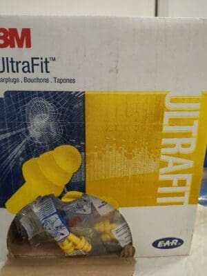 3M Earplugs 100prs 25 dB, Plastic, Flanged, Push-In Stem, Uncorded 7000002321