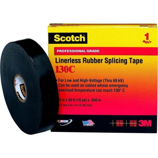 3M Electrical Tape: 2" Wide, 30' Long, 30 mil Thick, Black 7000006091