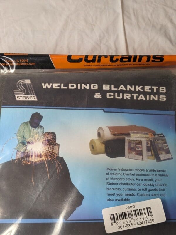 STEINER 6' High x 6' Wide Canvas Welding Curtain Olive, Grommet 301-6X6