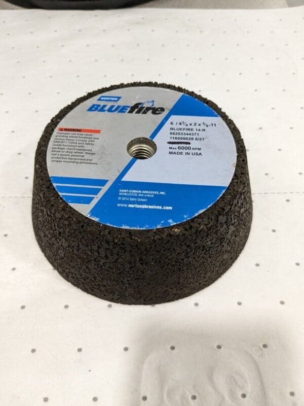 Norton Grinding Wheel: 6" Dia, 14 Grit, R Hardness, Type 11 66253344371