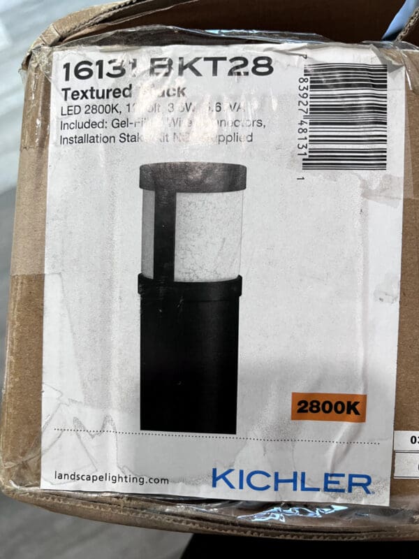 Kichler 16131BKT28 T Style 2800K LED Bollard Textured Black