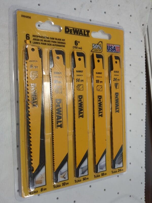 DEWALT 5 Piece, Bi-Metal Reciprocating Saw Blade Set DW4856