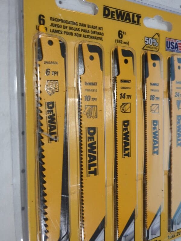 DEWALT 5 Piece, Bi-Metal Reciprocating Saw Blade Set DW4856