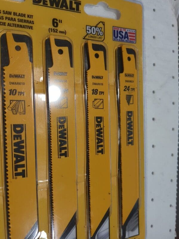 DEWALT 5 Piece, Bi-Metal Reciprocating Saw Blade Set DW4856