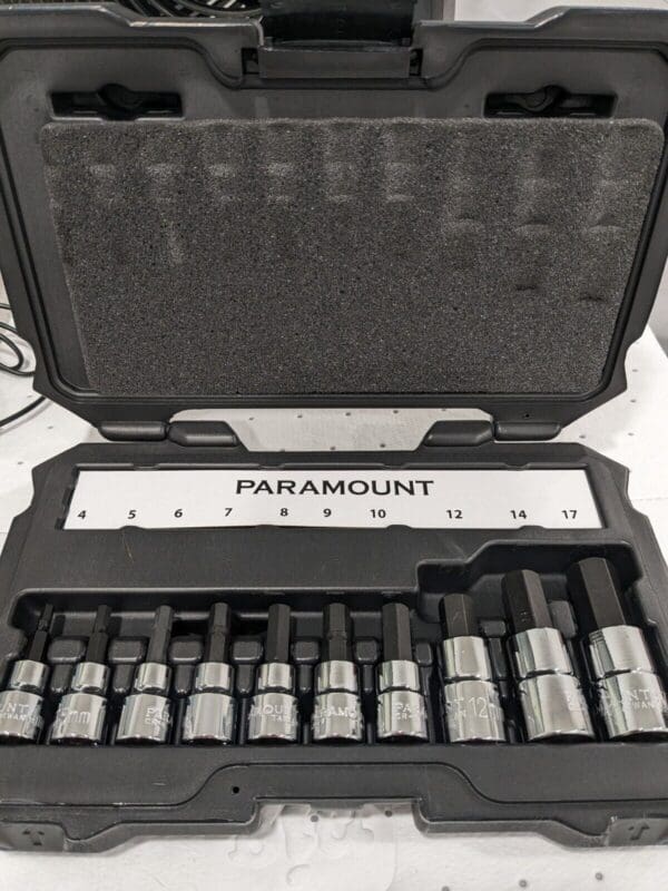 PARAMOUNT Hex Bit Socket Set: 3/8 & 1/2" Drive, 10 Pc, 4-17mm PAR-2HBS-S10M